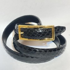 Linda Allard Ellen Tracy Leather Belt women’s 10 Blue Croco Print Made In USA