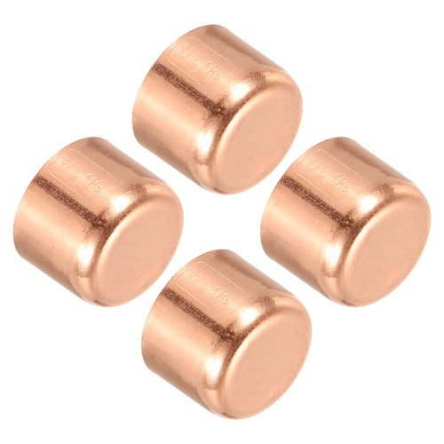 4PCS 3/4 Inch ID Copper Pipe End Cap Fitting Cap Sweat Plug Solder Connection