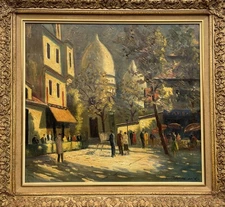 Impressionist Finn Wennerwald 1896-1969 Street Scene Paris France Oil Painting 