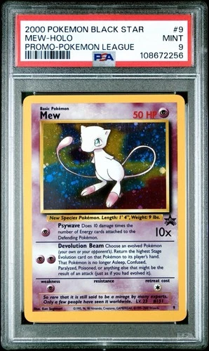 2000 POKEMON PROMO BLACK STAR POKEMON LEAGUE #9 MEW-HOLO PSA 9
