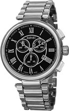 August Steiner AS8148SSB Swiss Quartz Chronograph Date Black Dial Mens Watch