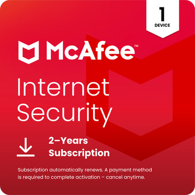 McAfee Internet Security - 1 Gerät - 2 Jahre - Automatische Verlängerung - [Download]