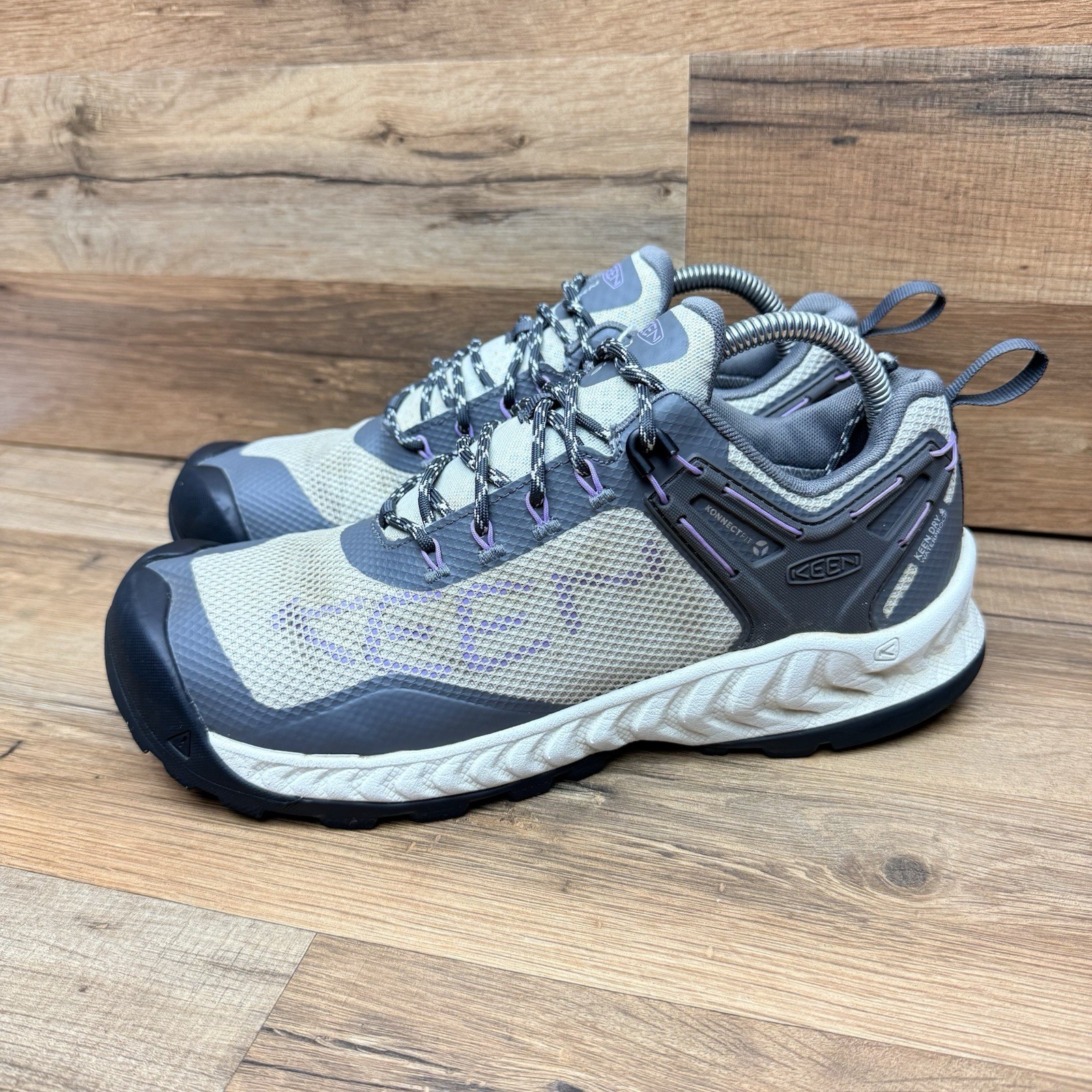 Scarpe KEEN NXIS EVO donna 10 grigio bianco sneakers impermeabili escursionismo outdoor
