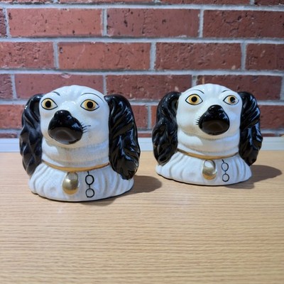 Rare: Vintage Fitz and Floyd Staffordshire-Style Dog Head Figurines