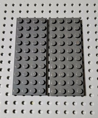 LEGO Platte Bauplatte Basisplatte 2 Stück Flach 4x10 neu dunkelgrau 3030 R2