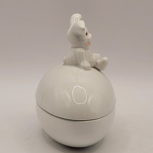 Fitz & Floyd Bunny on Egg Candy Dish/Trinket Box - Picture 5 of 9