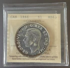 1946 Canada Silver $1 Dollar ***ICCS Graded MS-63*** KEY DATE