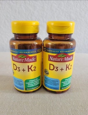 Nature Made Vitamin D3 K2 5000 IU  Support Lot Of 2 EXP 2027