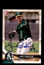 Signed Baseball Card Auto James Kaprielian 2018 Bowman #BP44 Oakland A's