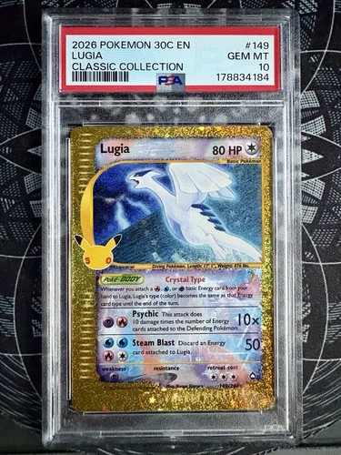 2026 POKEMON 30C EN-30TH CELEBRATION CLASSIC COLLECTION #149 LUGIA PSA 10!