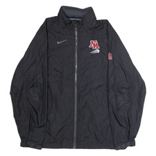 NIKE NA #8 Mens Windbreaker Jacket Black USA Hooded L
