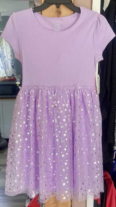 NWT! Wonder Nation Purple W/Silver Stars Tulle Tutu Dress Girls XL 14-16