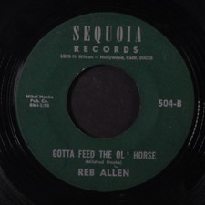 REB ALLEN: gotta feed the 'ol horse / why did you hurt me SEQUOIA 7" Single