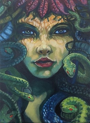 Fantasy Art Print, The Medusa, Greek Mythology, Gorgon,13x19