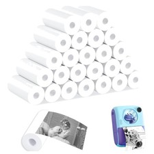 Thermopapier Rollen 57x25mm für Kinderkamera weiß 5 Stück