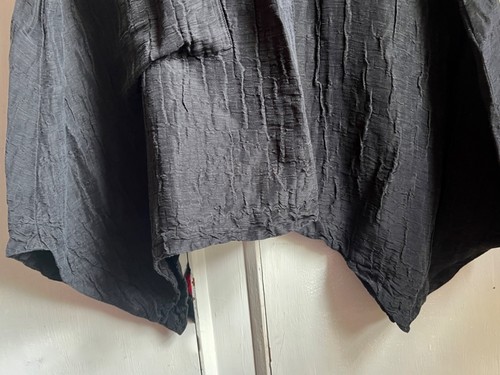 ✩Gorgeous Asymmetrical *GRIZAS* Black Crinkle Silk Linen Tunic Dress XXXL Plus✩ - Picture 7 of 9