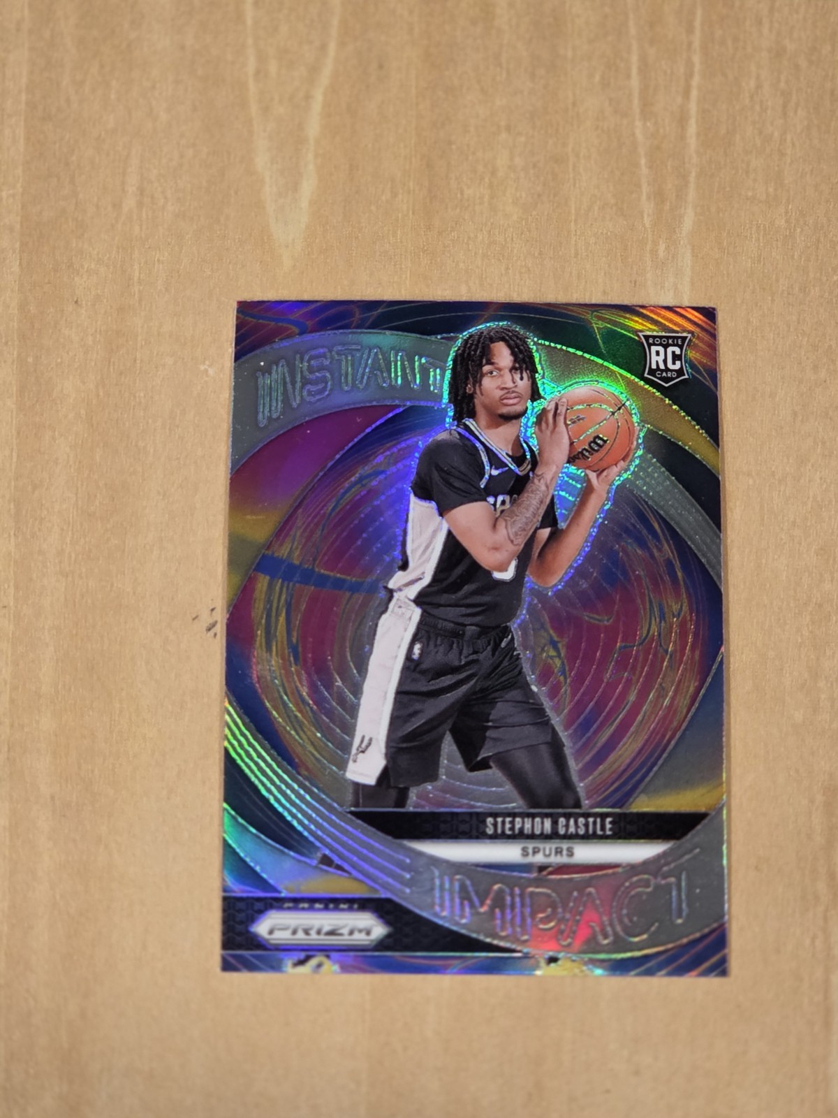 Stephon Castle 2024-25 Panini Prizm Instant Impact Silver Prizm RC. Spurs