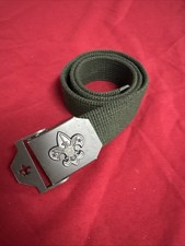 Boy Scout Belt BSA Uniform Green Adjustable Buckle 30 Inches Long Webbing C296