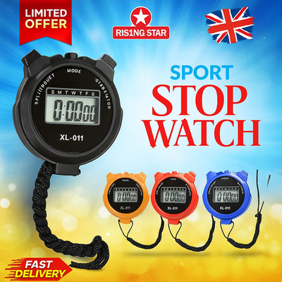 Neue digitale Hand-Sport-Stoppuhr Stoppuhr Timer Alarmzähler Verkäufer UK