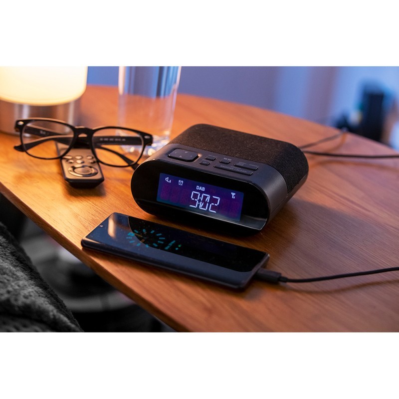 Groov-e Roma Alarm Clock Radio With DAB+/FM Radio - Black