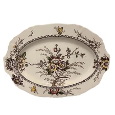 Alfred Meakin Medway Brown Transfer Ware Oval Serving Platter Large 14.5 England