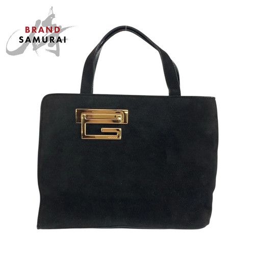 Gucci Black Gold Hardware Suede 007 1364 0285 Handbag Tote Bag Ladies 602188 Use