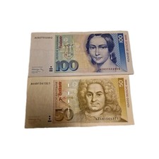 RARIT&Auml;T: 150 DM 2 Scheine Geldschein - Beide 1. Aug. 1991. Zstand: Siehe Bilder