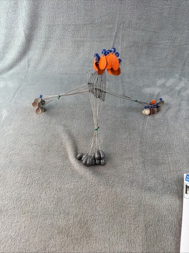 12 - Umbrella Fishing Rigs 3 Arms w Beads & Blades Weighted Crappie Bass 1 Dozen