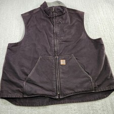 Carhartt V33 Vest Men 2XL Sandstone Rugged Sherpa Lined Duck Canvas DKB Work