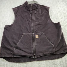 Carhartt V33 Vest Men 2XL Sandstone Rugged Sherpa Lined Duck Canvas DKB Work