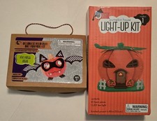Halloween Kids Craft Kits Light Up Pumpkin House and Pumpkin Decorating Kit