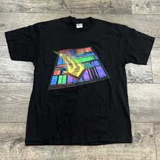 Vintage 90s Intel Inside Pentium Processor Tech Tee Shirt Oneita Tag Black Large