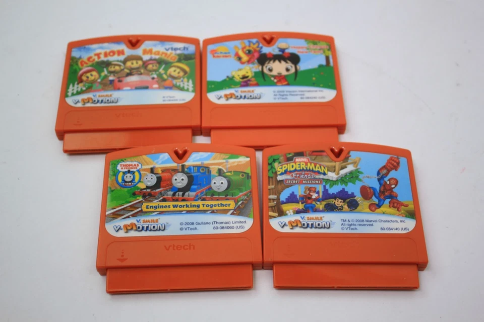 Lot Of 4 Vtech V.Smile V.Motion Games Thomas - Spiderman - Nihao -  Action Mania - Image 2 of 4