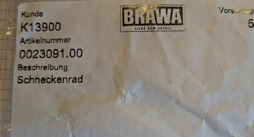 Rueda helicoidal Brawa 0023091.00, 1 pieza | Condition: Gebraucht