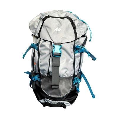 Decathlon Quechua Forclaz Large 50L Hiking Travel Backpacking Gray Turquoise