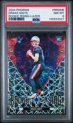 2024 PANINI PHOENIX ROOKIE RISING LAZER #RRDME DRAKE MAYE ROOKIE RC PSA 8