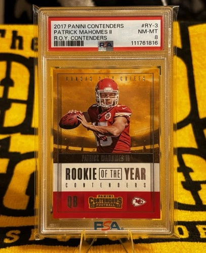 2017 Panini Contenders Rookie of the Year Patrick Mahomes II #RY-3 PSA 8 Chiefs