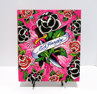 Lisa Frank Ed Hardy 3 Ring Binder Black Rose Dagger Collab Y2K