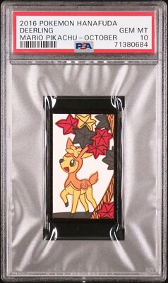 Deerling PSA 10 2016 Pokemon Hanafuda Mario Pikachu October