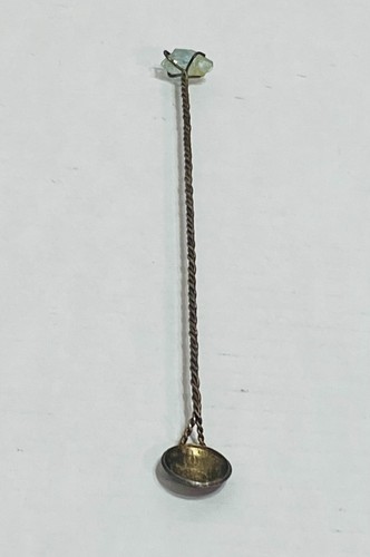 Rare Spoon Handmade with Brazil 500 Reis 1856 Pedro II silver KM# 464 & Stone - Picture 4 of 22