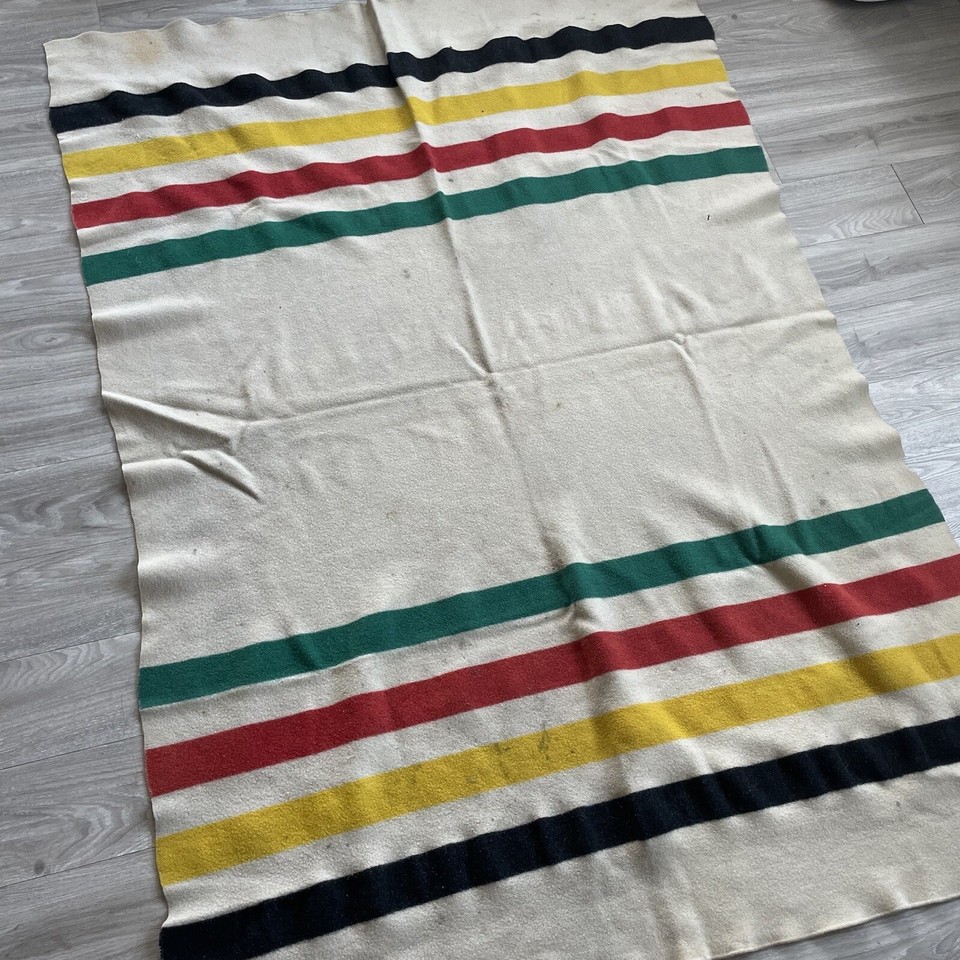 Vintage 1970s Pendleton Glacier Park Blanket 100 Virgin Wool "AsIs