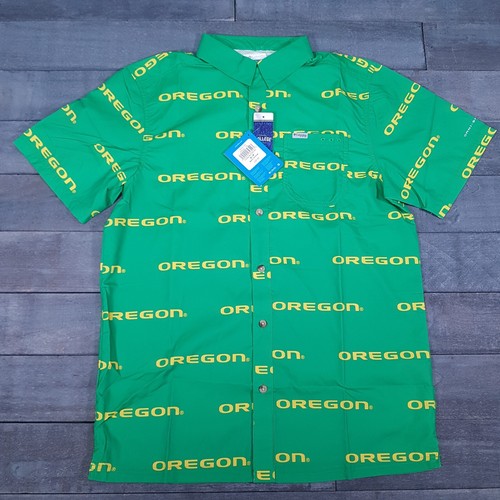 COLUMBIA PFG Oregon Ducks CLG Super Slack Tide Hawaiian Shirt Mens SMALL - Picture 2 of 9