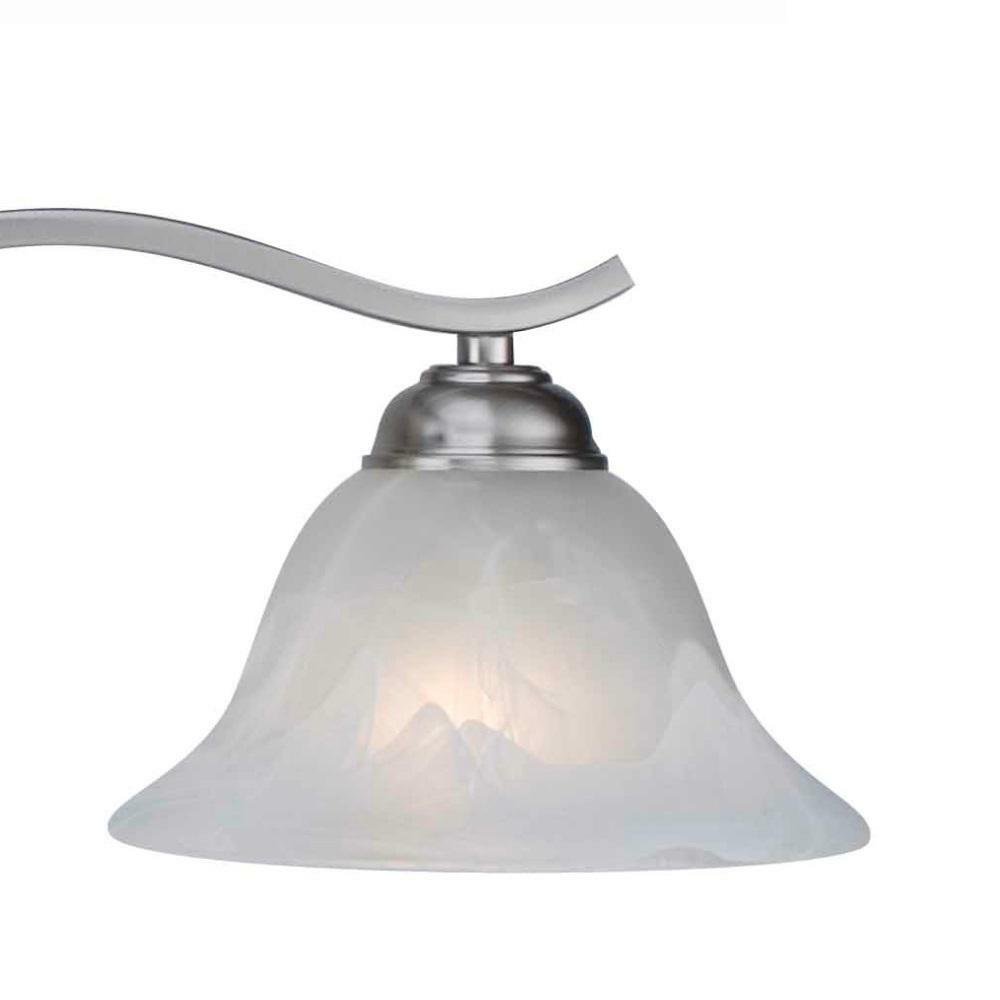 Cabernet Collection 4-Light Brushed Nickel Bath Bar Light with Tea Stained Marbl