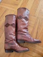 Vintage leather boots women 5