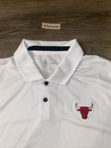 Nike NBA Chicago Bulls Team Issued Polo Shirt Mens Size Large Dri-Fit DA7772-100 - Picture 2 of 6