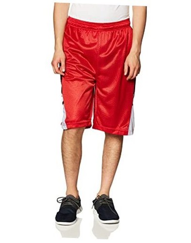 Men's Athletic Gym Mesh Shorts with Pockets, Lightweight, 6X-Large Big Red
