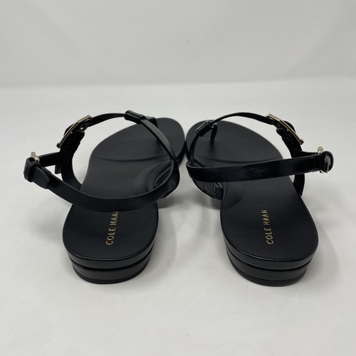 Cole Haan Francine Demi Wedge Leather Sandals Black Women’s US 10 - Picture 10 of 14