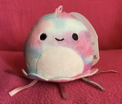 Squishmallows Krisa Qualle Batik Sealife Clip weiches Plüschtier 3,5 Zoll Etikett