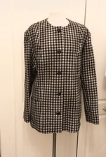 Heather Valley - Ladies Black & Beige Tweed Pure Wool Jacket Size 18