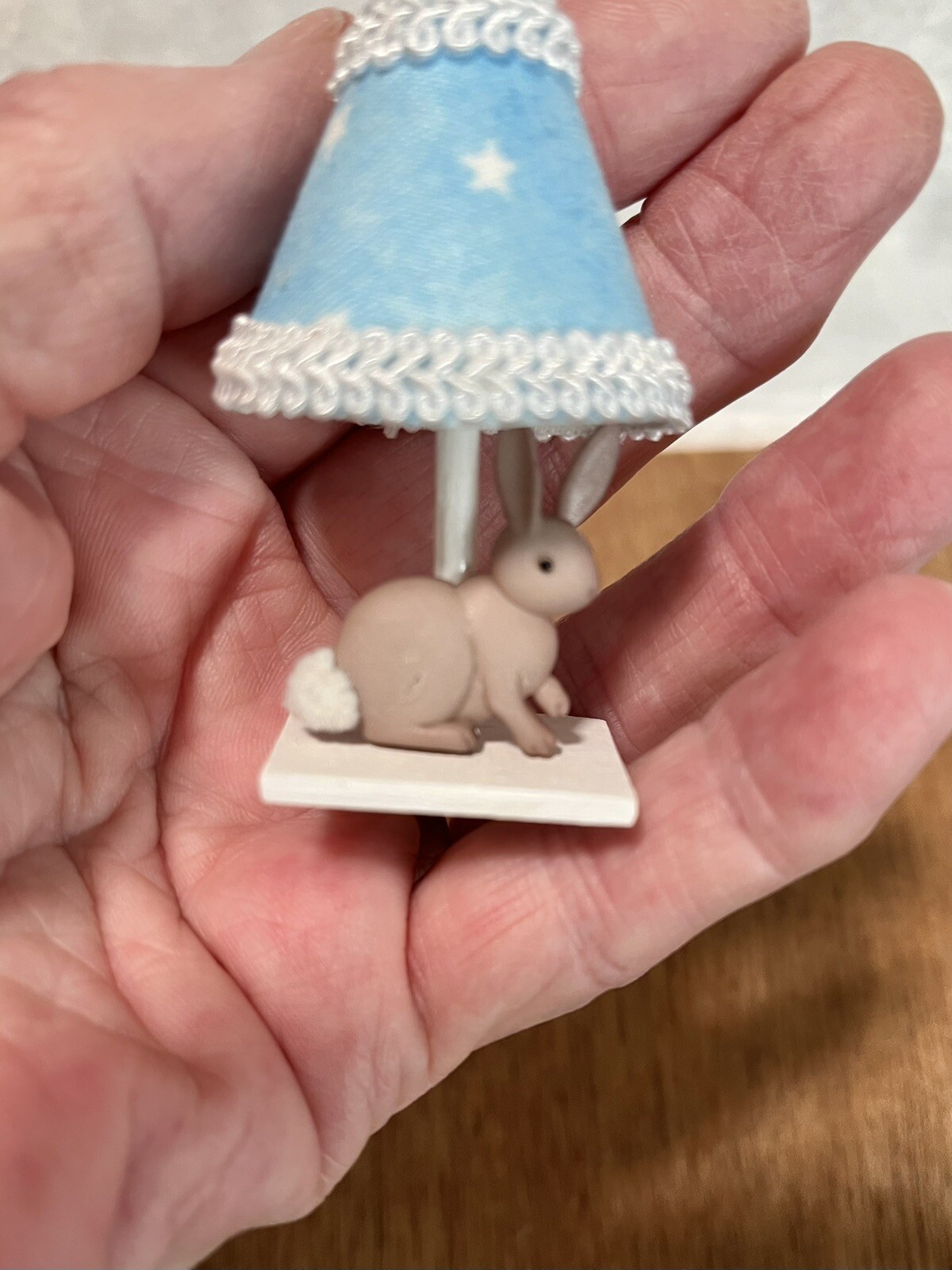 Dollhouse Miniature Bunny Rabbit ( Non Working) Nursery Lamp 1:12